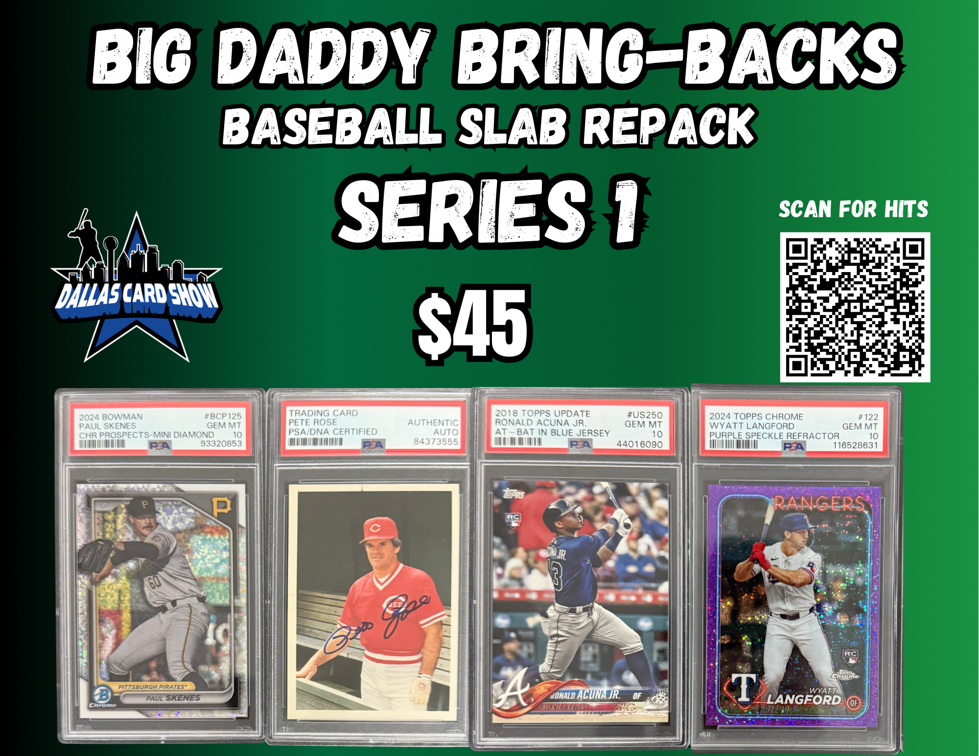 Big Daddy Bring-Backs $45 Baseball Slab Repack Series 1 – Dallas Card Show