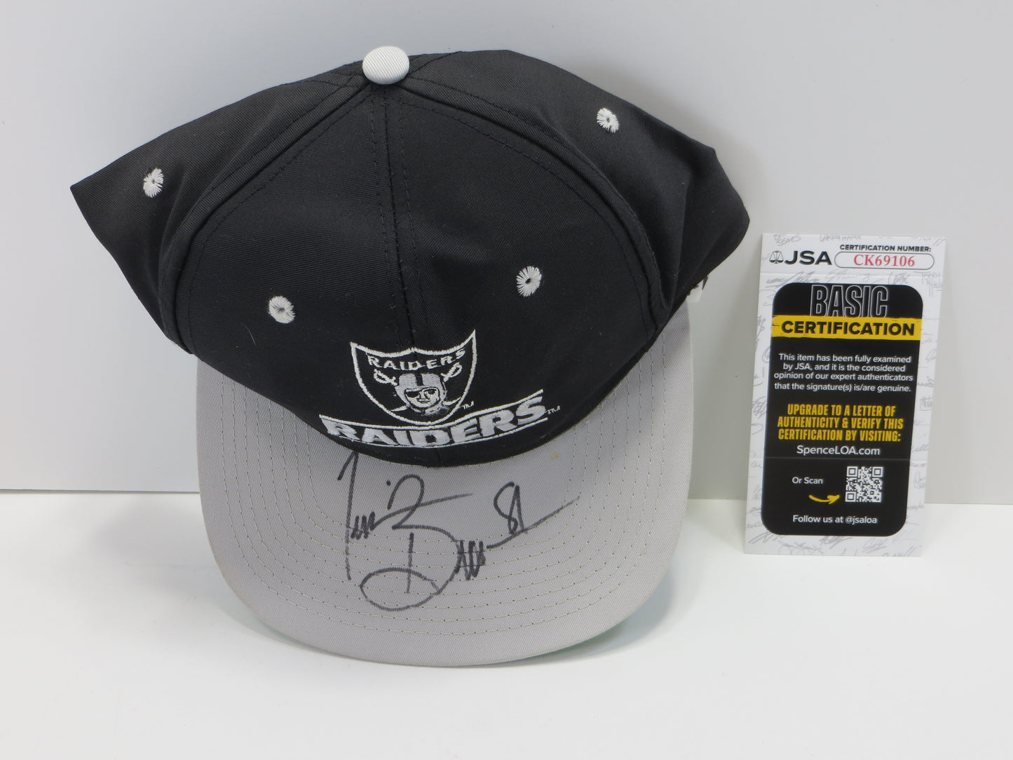 TIM BROWN SIGNED LOS ANGELES OAKLAND RAIDERS HAT Notre Dame JSA COA
