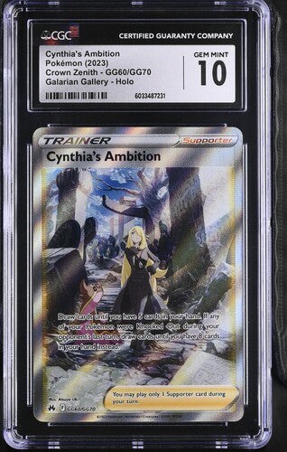 2023 Pokemon - Cynthia's Ambition (Galarian Gallery) - GG60/GG70 Crown Zenith CGC 10