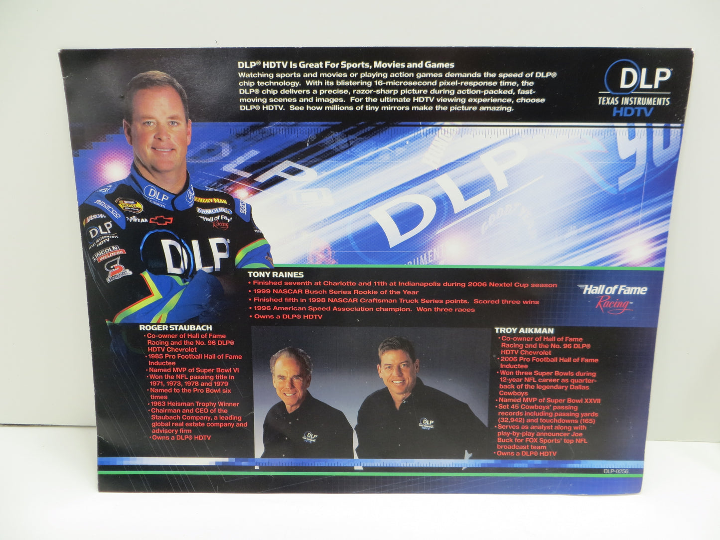 TONY RAINES 96 SIGNED NASCAR 8x10 PHOTO DLP HDTV JSA COA