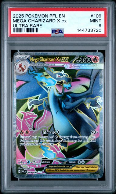 2025 Pokemon - Mega Charizard X ex (Ultra Rare) - 109/094 Phantasmal PSA 9