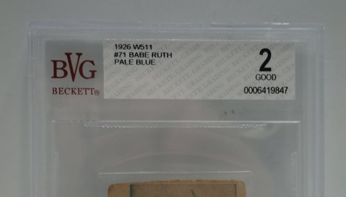 1926 W511 Babe Ruth Pale Blue BVG 2