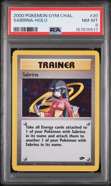 2000 Pokemon - Sabrina (Holo) - 20/132 Gym Challenge PSA 8