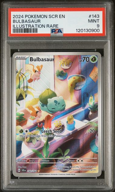 2024 Pokemon - Bulbasaur (Illustration Rare) - 143/142 Stellar Crown PSA 9