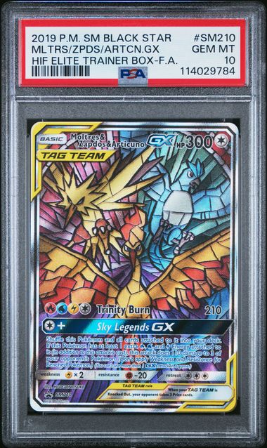2019 Pokemon - Moltres & Zapdos & Articuno GX - SM210 ETB Promo PSA 10