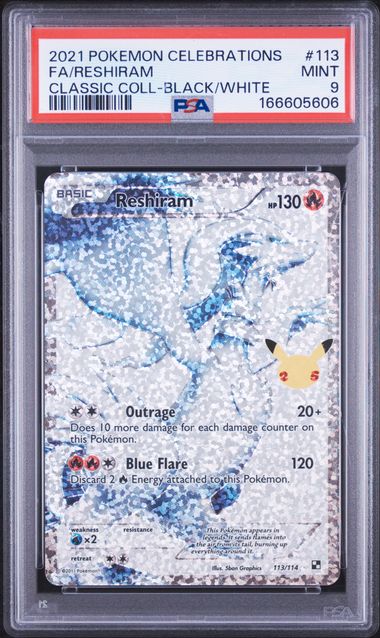 2021 Pokemon - Reshiram (Full Art) - 113/114 Celebrations Classic Collection PSA 9