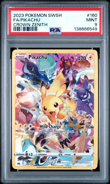 2023 Pokemon - Pikachu (Secret) - 160/159 Crown Zenith PSA 9