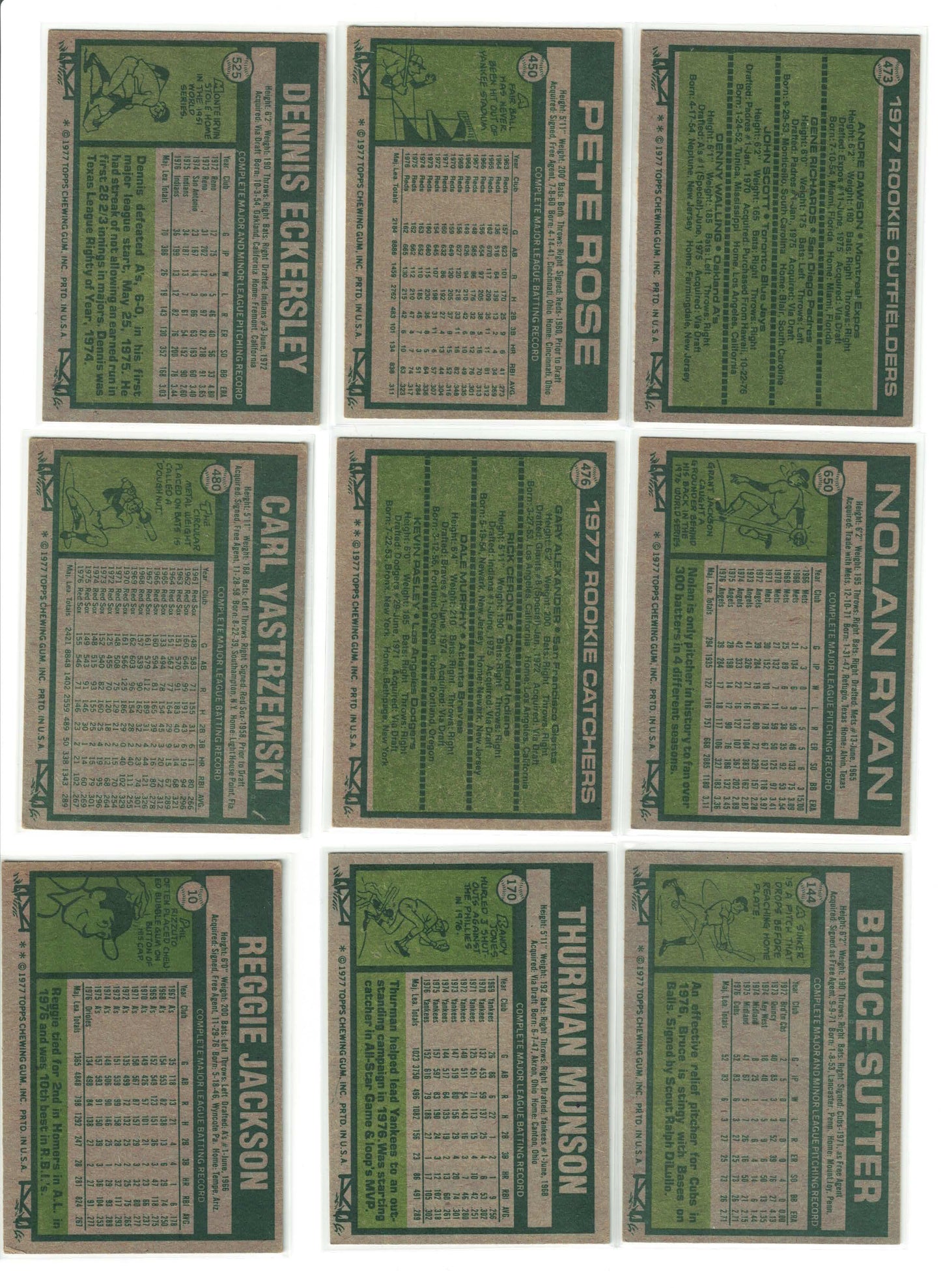 1977 TOPPS BASEBALL COMPLETE SET SUTTER MURPHY DAWSOM RC