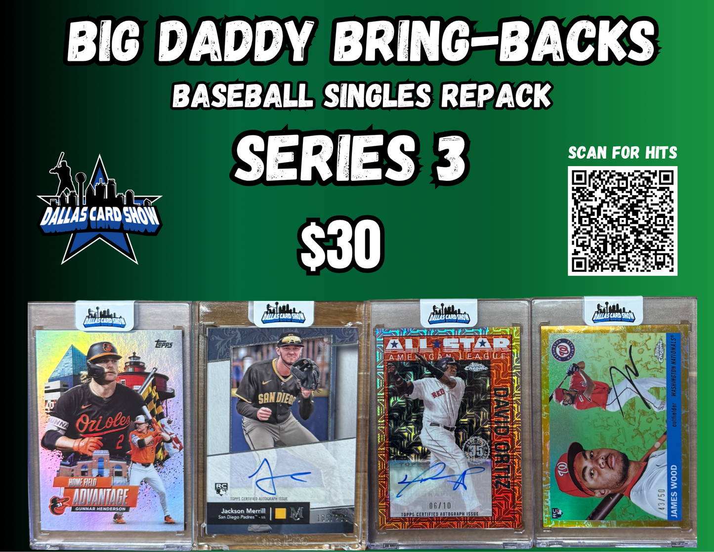 Big Daddy Bring-Backs $30 Baseball Singles Repack Series 3
