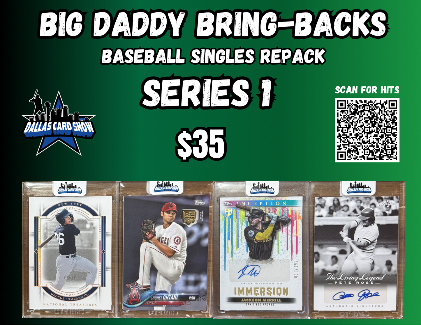 Big Daddy Bring-Backs $35 Baseball Singles Series 1