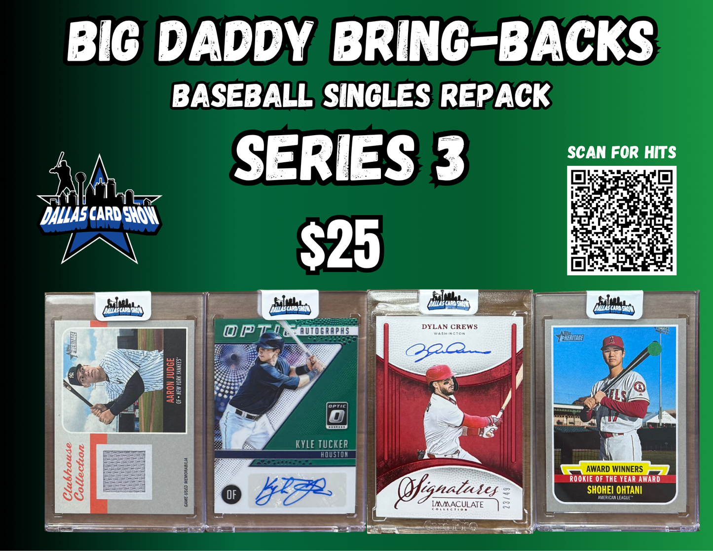 Big Daddy Bring-Backs $25 Baseball Singles Repack Series 3