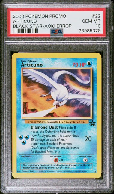 2000 Pokemon - Articuno (Aoki Error) - #22 Black Star Promo PSA 10