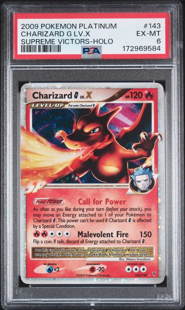 2009 Pokemon - Charizard G LV. X - 143/147 Supreme Victors PSA 6