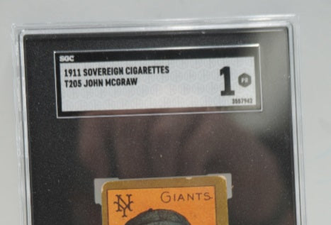 1911 Sovereign Cigarettes T205 John McGraw SGC 1