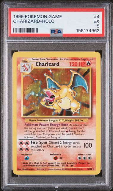 1999 Pokemon - Charizard (Holo) - 4/102 Base Set Unlimited PSA 5