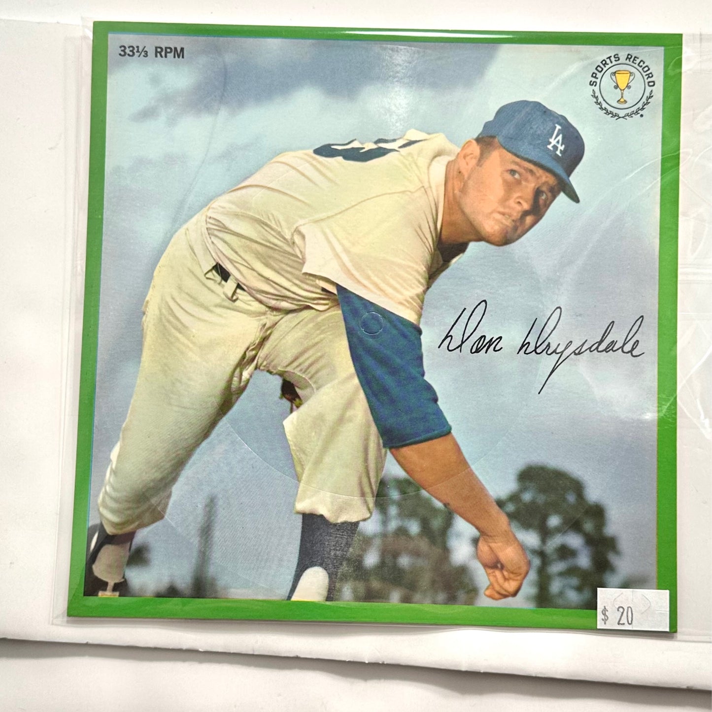 1962 Sports Champion  Don Drysdale 33 1/3 RPM Sports Record