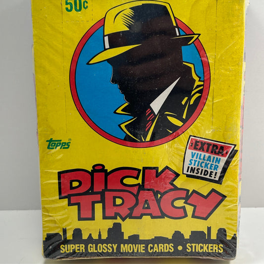 1990 Topps Dick Tracy Super Glossy Movie Cards and Stickers Sealed Box