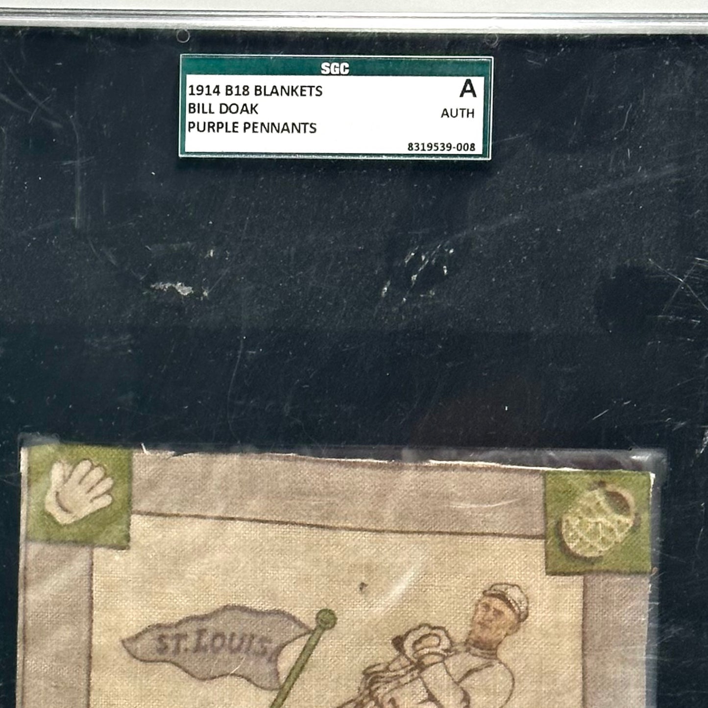 1914 B18 Blankets Bill Doak  Purple  Pennants SGC Authentics