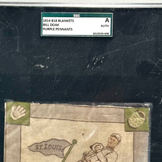 1914 B18 Blankets Bill Doak  Purple  Pennants SGC Authentics