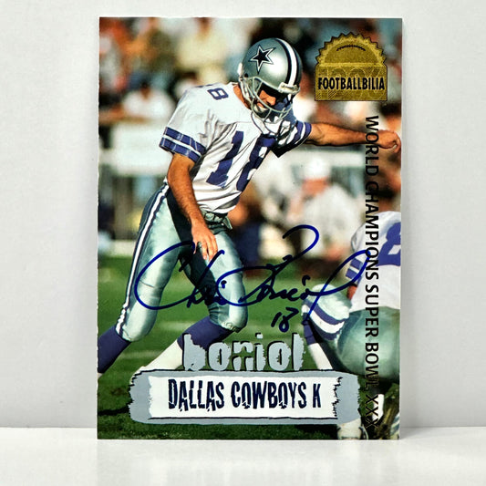1996 Collector's Edge Cowboybilia Auto #DCA - 1 Chris Boniol Cowboys #d /4000