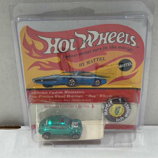 Hot Wheels Redline USA Green Custom Volkswagen on Blister Pack