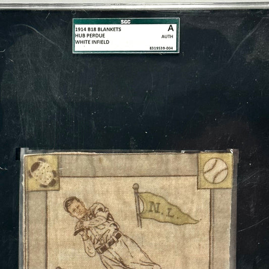 1914 B18 Blankets Hub Purdue White Infield  SGC Authentics