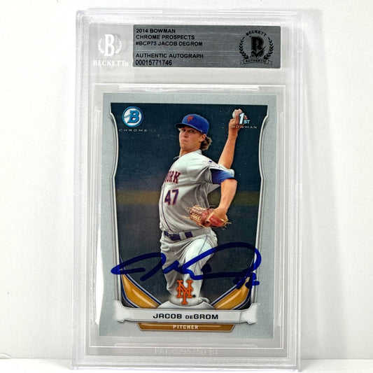 2014 Bowman Chrome Prospects Jacob Degrom In Person Beckett Authenticated