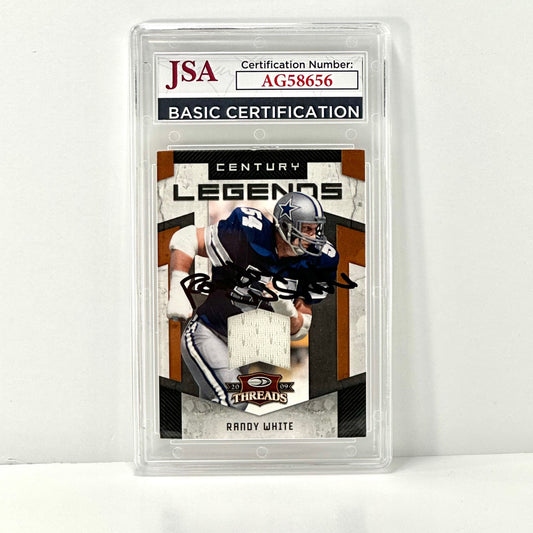 2009 Donruss Threads Century Legends #12 Randy White Jersey Card #d/150 HOF Autographed JSA Certified