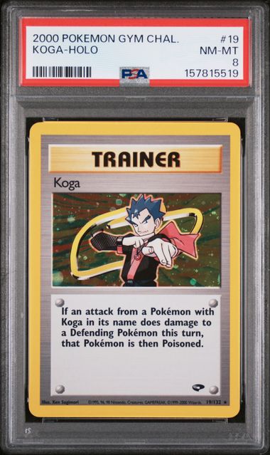 2000 Pokemon - Koga (Holo) - 19/132 Gym Challenge PSA 8