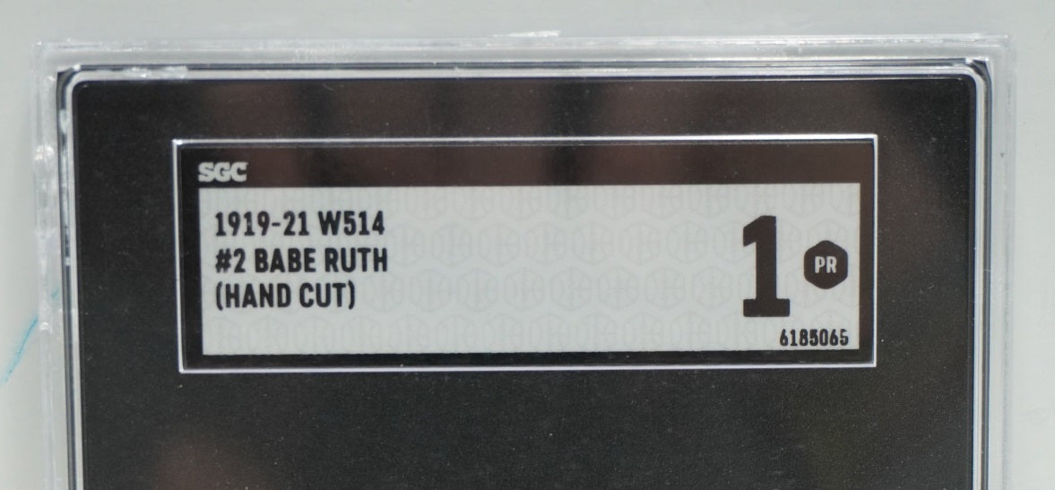 1919-21 W514 Babe Ruth #2 HAND CUT SGC 1 NEW YORK NY YANKEES