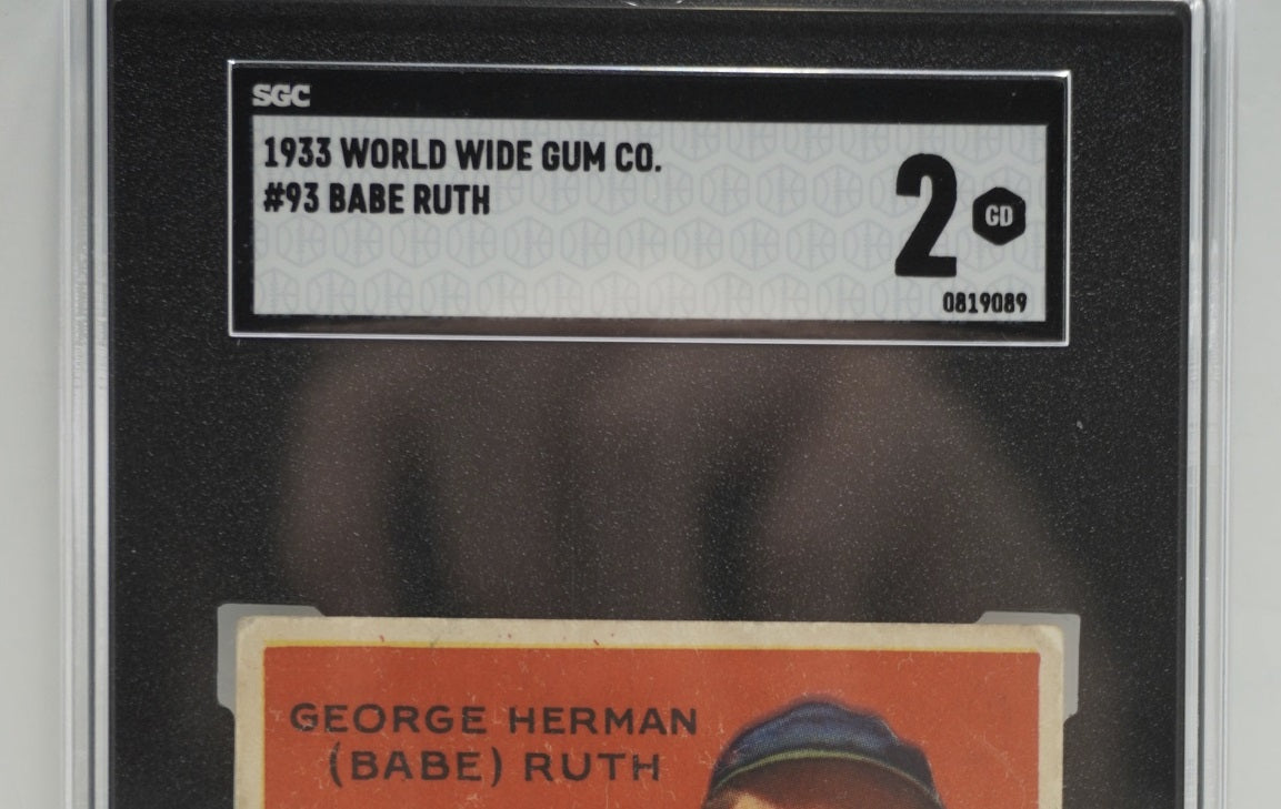 1933 WORLD WIDE GUM CO. Babe Ruth SGC 2 #93 NEW YORK NY YANKEES