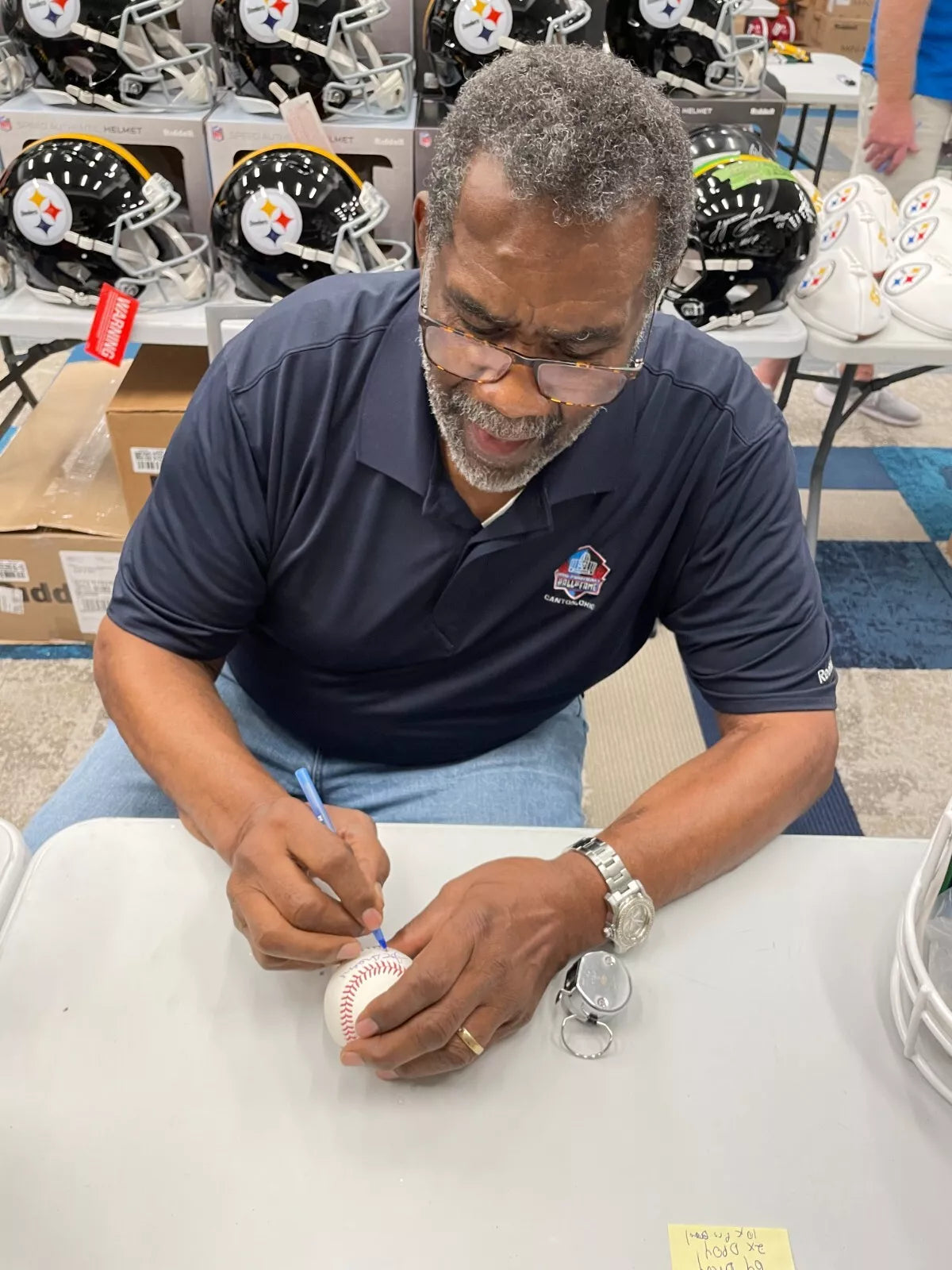 JOE GREENE PITTSBURGH STEELERS SIGNED Rawlings OML BASEBALL w/HOF 87 JSA PROOF