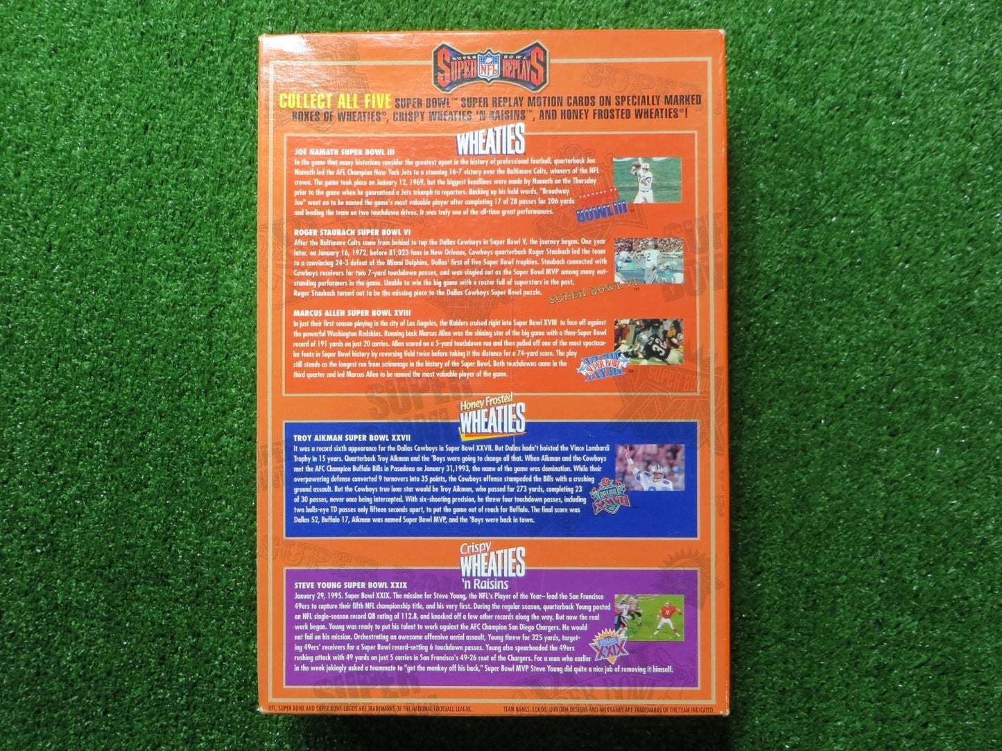 ROGER STAUBACH DALLAS COWBOYS WHEATIES SIGNED Super Bowl VI CEREAL BOX JSA