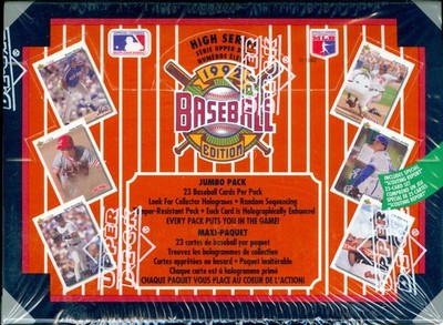 1992 Upper Deck MLB Baseball Edition Jumbo Box Sealed High Series